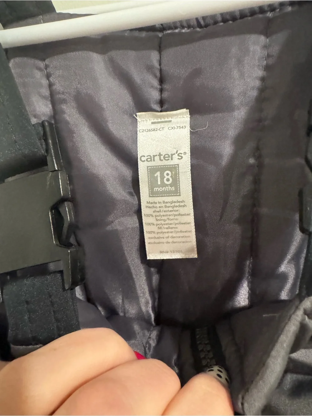 Carter's Gray and Black Insulated Snow Overalls